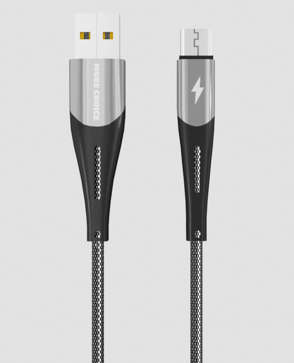 Купить Дата-кабель Smart USB 3.0A для micro USB More choice K41Sm New нейлон 1м (Silver Black)